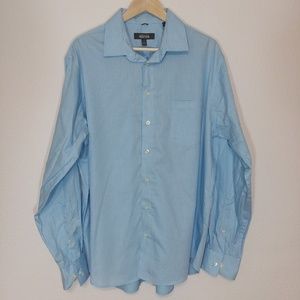 Kennith Cole Checked Button-Up XL 17-17.5